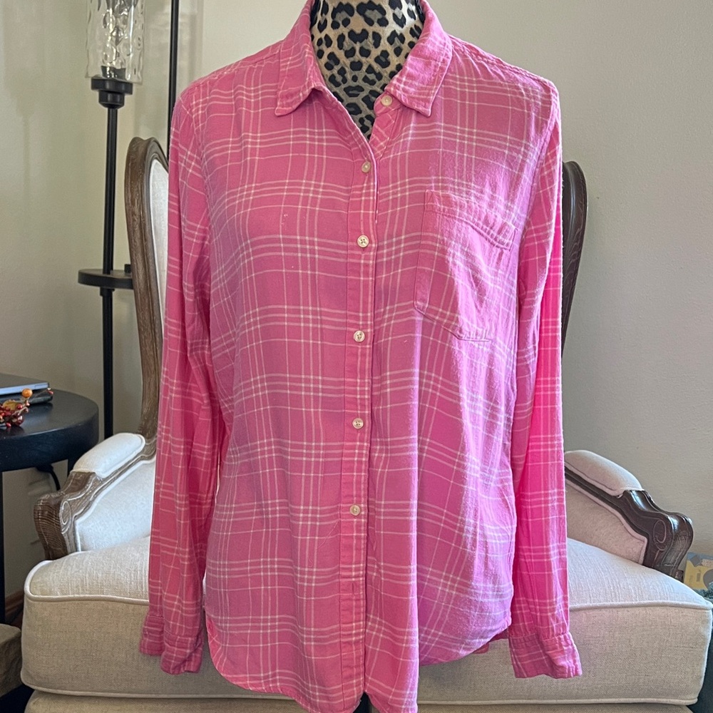 Lucky Brand Vibrant Pink Checkered Shirt